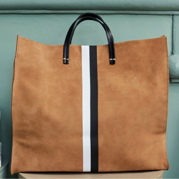 Gorgeous, gently used Clare V handbag. Camel with stripes. In very high demand. - Picture 1 of 10